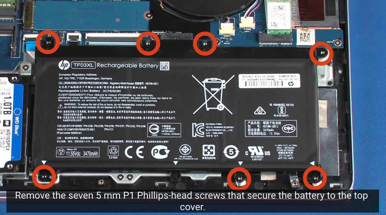 Remove The Internal Battery From HP Laptop